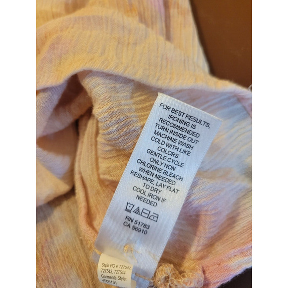 Maurices Peach Pink Tie Dye BOHO Prairie 3/4 Sleeve Peasant Top Women's Size 2X - Picture 11 of 11